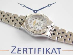 Thumbnail von Breitling Galactic 30 Starliner / Galactic 30 mit Perlmuttzifferblatt im Top Zustand Mid Size langes Band im Best Zustand 30 mm ohne Krone