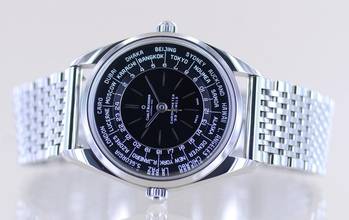 Thumbnail von Bucherer Heritage Worldtimer Automatic Stahl Black Steel 39mm Stahlband B+P