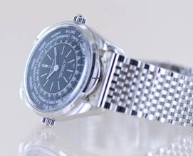 Thumbnail von Bucherer Heritage Worldtimer Automatic Stahl Black Steel 39mm Stahlband B+P