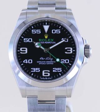 Rolex Air King Oyster Perpetual Air-King black Dial Green 40mm 126900 Top B+P
