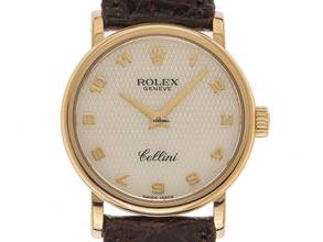Thumbnail von Rolex Cellini Lady Ref.6110/8 2001 Box&Beschreibung sehr gut Vintage Cellini Lady 18kt Gelbgold Perlmutt