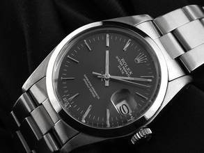 Thumbnail von Rolex Oyster Perpetual Date open 6/9 Ref.1500 1977 Box&Beschribung sehr gut Vintage Oyster Perpetual Date Rhodium open 6/9 Stahl
