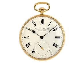 Thumbnail von IWC Pocket Watch Taschenuhr 18kt Gelbgold Handaufzug 45mm sehr gut Vintage Taschenuhren 18kt Gelbgold 53g
