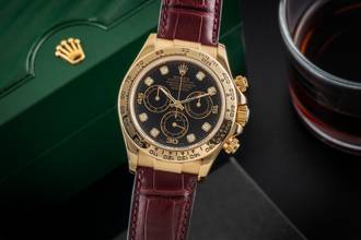 Thumbnail von Rolex Daytona Chronograph 18k Gold Black Diamond Dial Ref. 116518 P-Serie
