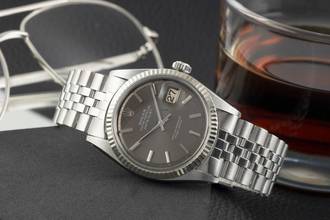 Thumbnail von Rolex Datejust 36 Grey Dial Stahl / Weissgold Automatik Herrenuhr 1601 Vintage
