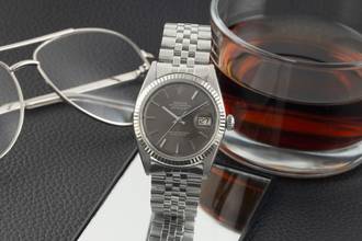 Thumbnail von Rolex Datejust 36 Grey Dial Stahl / Weissgold Automatik Herrenuhr 1601 Vintage