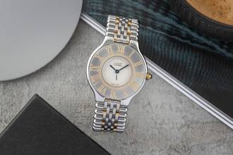 Thumbnail von Cartier 21 Must de Cartier XL Stahl / vergoldet Quarz Klassiker