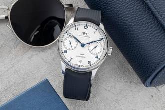Thumbnail von IWC Portugieser Automatik 7 Days Edelstahl Automatik Herrenuhr Ref. IW500705 VP. 14000 