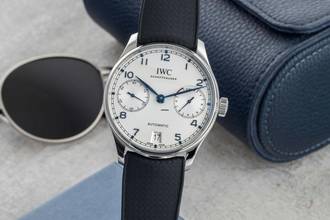 Thumbnail von IWC Portugieser Automatik 7 Days Edelstahl Automatik Herrenuhr Ref. IW500705 VP. 14000 