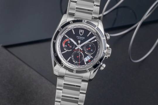  Tudor Grantour Chrono Chronograph Edelstahl Black Dial Automatik Herrenuhr Ref. 20530 