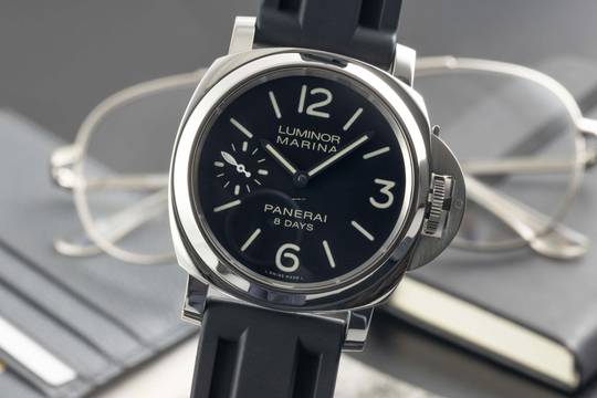 Panerai Luminor Marina 8 Days Edelstahl Handaufzug Ref. PAM00510 B&P 2018