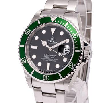 Rolex Submariner Date 40 Kermit Rehaut Stickered – 16610LV – NEW & Unworn – 2010 Full Set Lc170