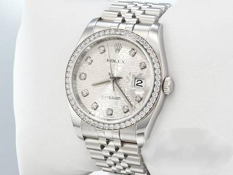  Rolex Datejust 36 36mm 116244 2014 Stahl Weissgold 750 Diamanten Automatik Stainless Steel 18kt White Gold Jubilé-band Chronometer Oyster 