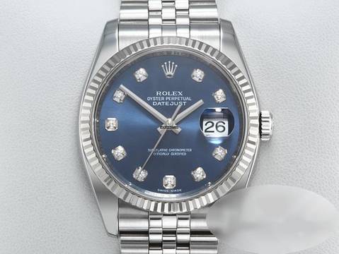 Rolex Datejust 36 Mm 116234 Stahl Weissgold 750 Diamanten Automatik Gold