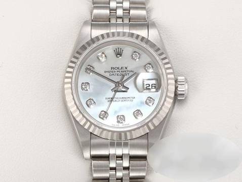 Rolex Lady-Datejust Edelstahl Weissgold 750 2002 Perlmutt Diamanten Automatik