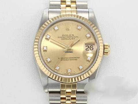 Rolex Datejust 31 Stahl Gelbgold 750 Diamanten Automatik Gold Stahl Stainless Steel 18kt Yellow Gold Jubilé-band Chronometer Oyster