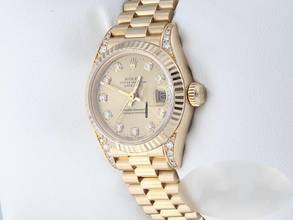 Thumbnail von Rolex Lady-Datejust Gelbgold 750 69238 1996 Diamanten Brillanten Automatik Gold