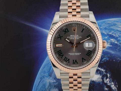 Rolex Datejust 41 Ii 126331 Steel & Rose Gold With Wimbledon Dial 41mm - Like New 2020