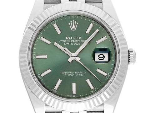 Rolex Datejust 41 Ref.126334 2025 Full Set Ungetragen Datejust Mintgrün