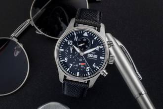 Thumbnail von IWC Fliegeruhr Chronograph Fliegerchronograph Chronograph Stahl Automatik Ref. IW378001 B&P 2023