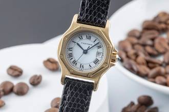 Thumbnail von Cartier Santos Ronde Octagon Lady 18K (0,750) Gold Automatik Damenuhr Ref. 2969