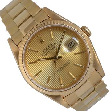 Rolex Datejust 36 16238 Tapestry champagne dial Full Set TOP Condition