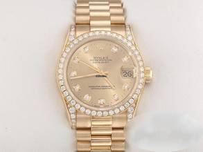 Thumbnail von Rolex Datejust 31 31mm 68158 2001 Gelbgold 750 Diamanten Automatik Gold