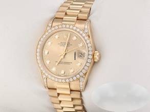 Thumbnail von Rolex Datejust 31 31mm 68158 2001 Gelbgold 750 Diamanten Automatik Gold