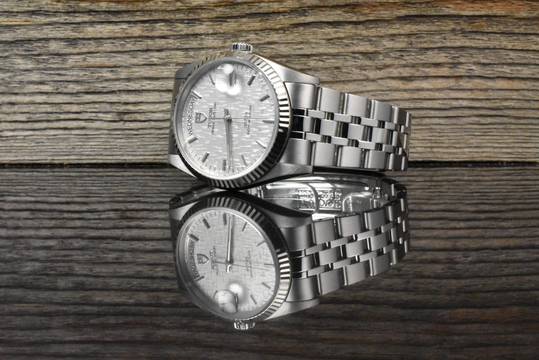 Tudor Prince Date 76214 MINT Silver Linen Dial Automatic Full Set 2018