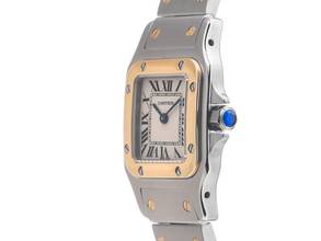 Thumbnail von Cartier Santos Galbée Lady PM kleines Modell Ref.1057930 Bj.1991 Full Set sehr gut Vintage Santos Galbee Lady PM kleines Modell