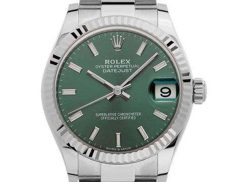 Rolex Datejust 31 Medium Ref.278274 2025 Full Set Ungetragen Datejust Medium Stahl 18kt Weißgold Green Dial