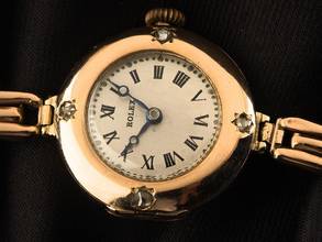 Thumbnail von Rolex Art Deco 1920 original Box Original Vintage Unpoliert Art Deco Cocktail Watch 9kt Roségold Diamanten Klappdeckel