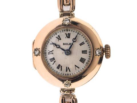Rolex Art Deco 1920 original Box Original Vintage Unpoliert Art Deco Cocktail Watch 9kt Roségold Diamanten Klappdeckel