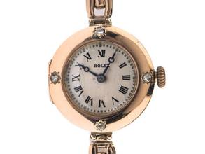 Thumbnail von Rolex Art Deco 1920 original Box Original Vintage Unpoliert Art Deco Cocktail Watch 9kt Roségold Diamanten Klappdeckel