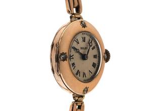 Thumbnail von Rolex Art Deco 1920 original Box Original Vintage Unpoliert Art Deco Cocktail Watch 9kt Roségold Diamanten Klappdeckel