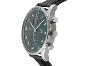 Thumbnail von IWC Portugieser Chronograph Green Dial Stahl Automatik Herrenuhr Ref. IW371615