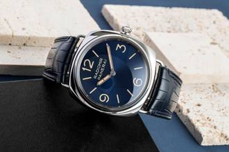Thumbnail von Panerai Radiomir Officine 45 Blue Dial Stahl Handaufzug Herren PAM01383 B&P 2024