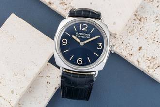 Thumbnail von Panerai Radiomir Officine 45 Blue Dial Stahl Handaufzug Herren PAM01383 B&P 2024