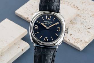 Thumbnail von Panerai Radiomir Officine 45 Blue Dial Stahl Handaufzug Herren PAM01383 B&P 2024