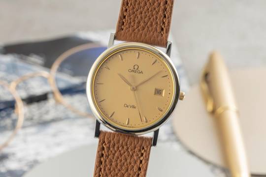 Omega De Ville Stahl / Gold Quarz Herrenuhr Ref. 196.2430 Klassiker