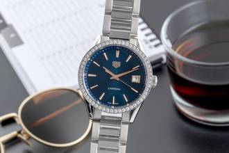  TAG Heuer Carrera Lady Stahl Quarz Diamanten Ref. WBK1317.BA0652 B&P 2021 