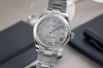 Thumbnail von Rolex Datejust 31 Silver Dial Stahl Weissgold Automatik Damenuhr Ref 178274 B&P