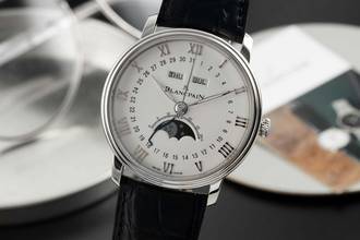 Thumbnail von Blancpain Villeret Quantième Complet Mondphase Herrenuhr Ref 6654-1127-55B Papiere 2014