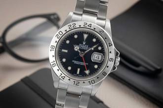 Thumbnail von Rolex Explorer II Black Dial Edelstahl Automatik Herren Ref 16570 Box & Papiere
