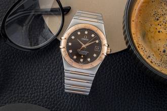 Thumbnail von Omega Constellation Stahl / Gold Brown Diamond Dial Automatik Ref. 1301.60.00