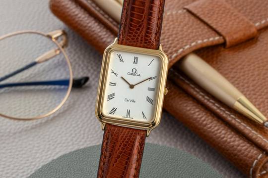 Omega De Ville vergoldet Quarz Ref.195.0042 Klassiker Vintage