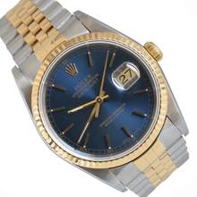 Thumbnail von Rolex Datejust 36 16233 Soleil blue dial Full Set TOP Condition
