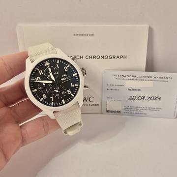 IWC Fliegeruhr Chronograph Pilot Chronograph Lake Tahoe Cerâmica 44mm Automático Completo