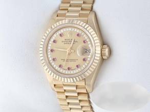 Thumbnail von Rolex Lady-Datejust Gelbgold 750 Diamanten Rubine Automatik Gold Damen