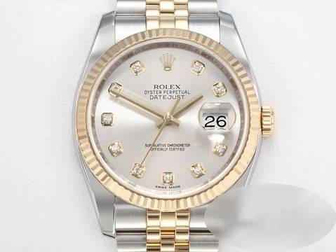 Rolex Datejust 36 36mm 116233 2010 Diamanten Edelstahl Gelbgold 750 Automatik Gold